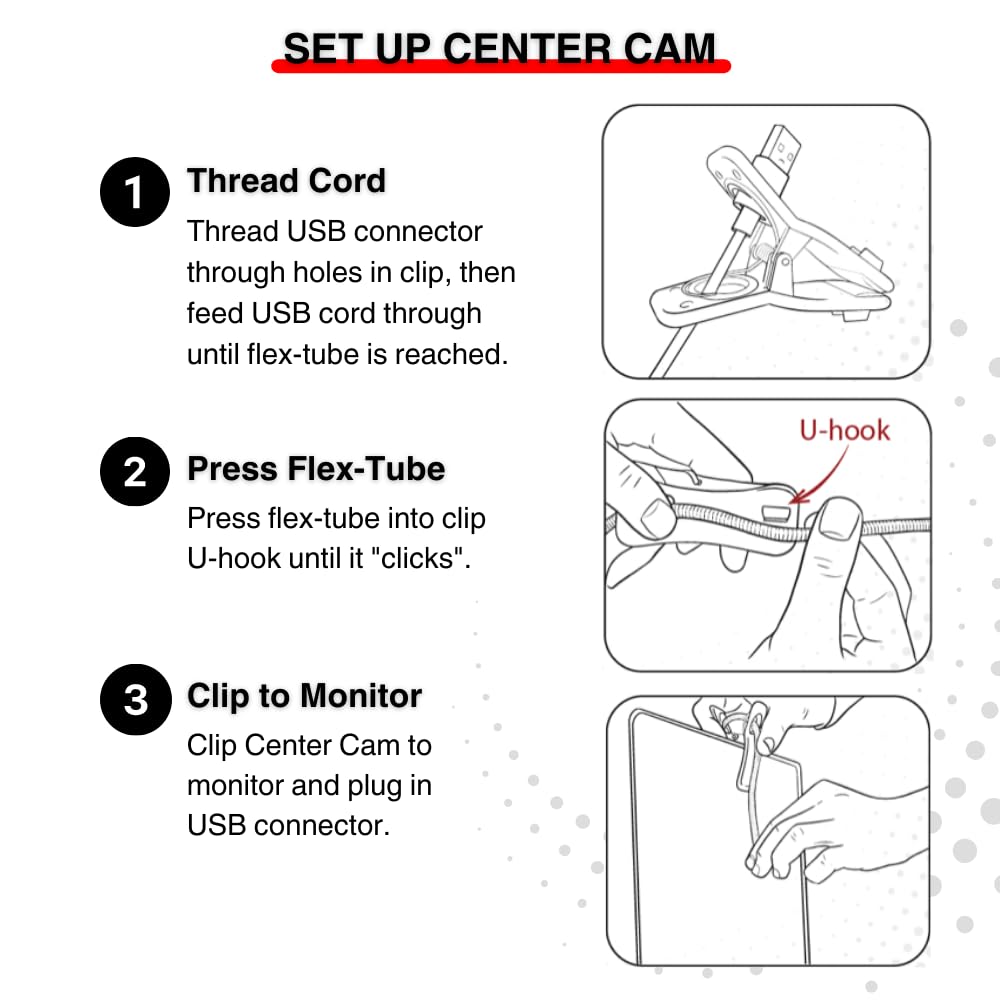 Center Cam Deluxe Package   Middle Screen Hd 1080P Webcam, Led Ring Light, Carrying Case, Conference Lighting Kit For Zoom Meeti